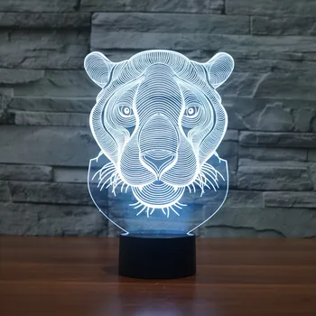 

Wenhsin New Lion Touch 3D Night Light Colorful LED Light Cartoon Visual Gift Decoration Light
