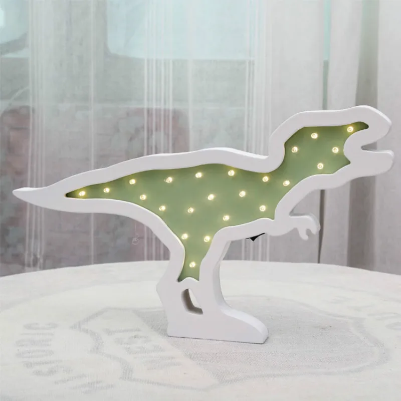 3D лампа с динозавром ночник дерево LED энергосберегающая настольная для спальни