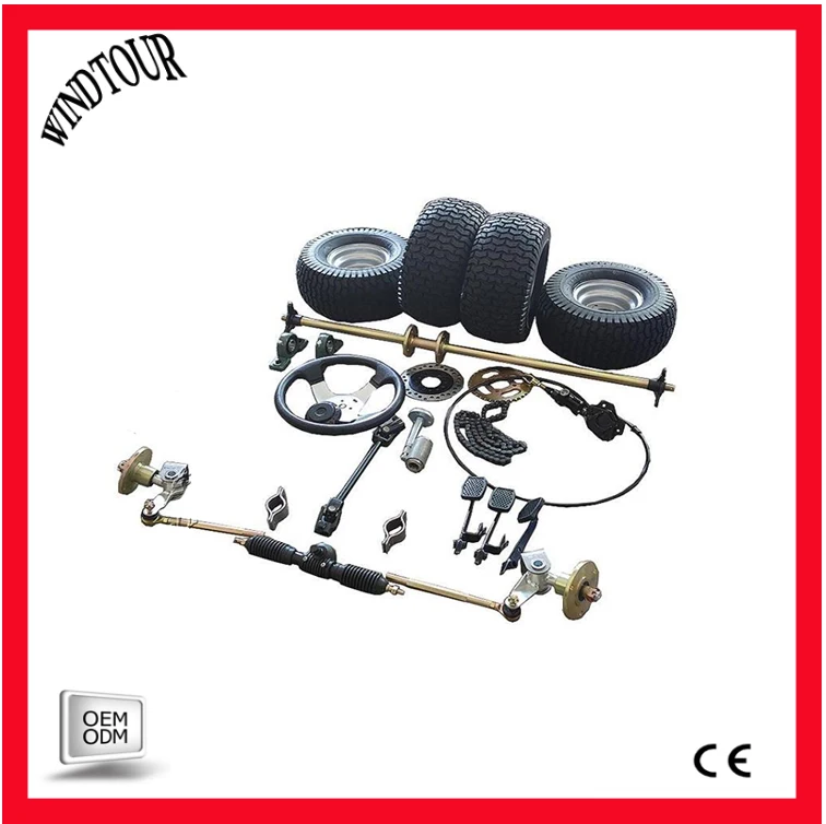 

GO-KART four wheel drift karting essories modified suspension steering rear axle 6 inch tires widened