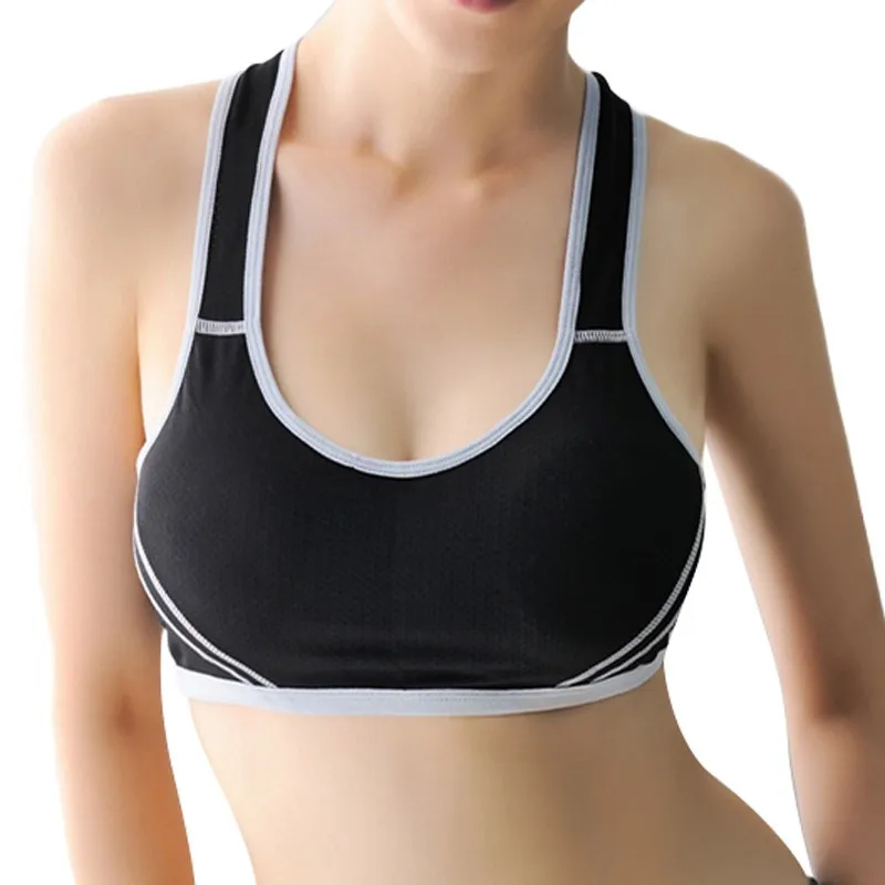 

Ladies sports vest runing yoga fitness Back cross style Running Gym Straps Padded Top Athletic Vest Quick Dry Sport bra