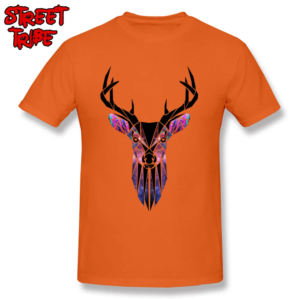 Deer T Shirts Printed Short Sleeve 2018 New Crewneck All Cotton Tops Shirt Classic Tops & Tees for Men Father Day Deer orange