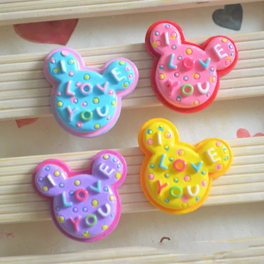 10 шт./лот каучуковый мультяшный love candy micky 22*24 мм Декор ремесла бонсай для дома