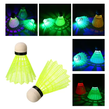 

8PCS LED Luminous Badminton Shuttlecocks Lighting Dark Night Colorful LED Lighting Birdies Sport Balls Accessories