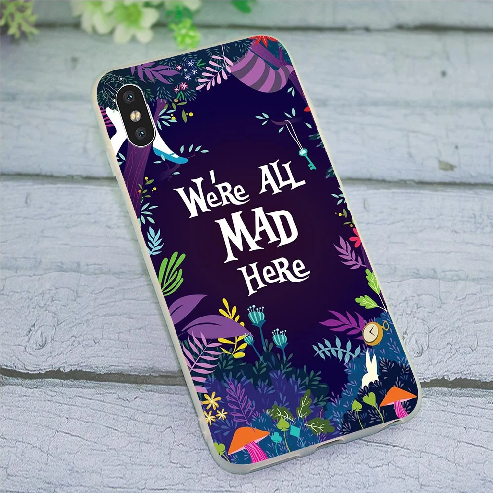 

Soft TPU Collision Alice in Wonderland Phone Cover for iPhone 6 Case 7 XR X 8 Plus 5 6S 7S SE Xs Max Silicone 11 pro
