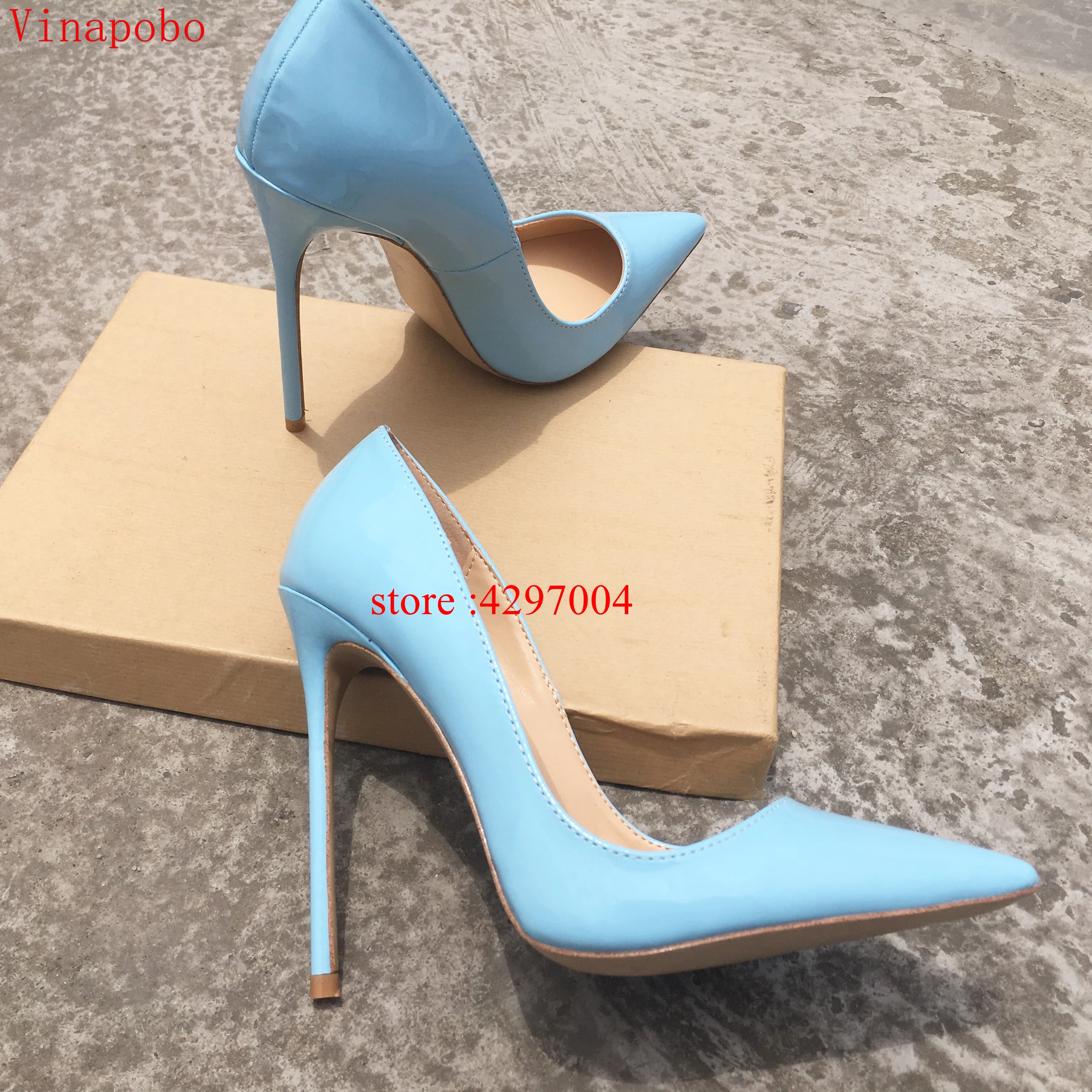 Ladies Designer Shoes Women So Nice Kate 12cm/10cm/8cm Patent Leather Blue Stiletto High Heels Fashion Wedding Shoes Women Pumps