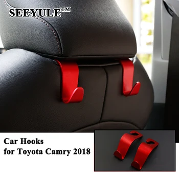 

2pcs/set SEEYULE Car Seat Headrest Hook Bag Hanger Holder Organizer Clip Storage Car Interior Accessories for Toyota Camry 2018