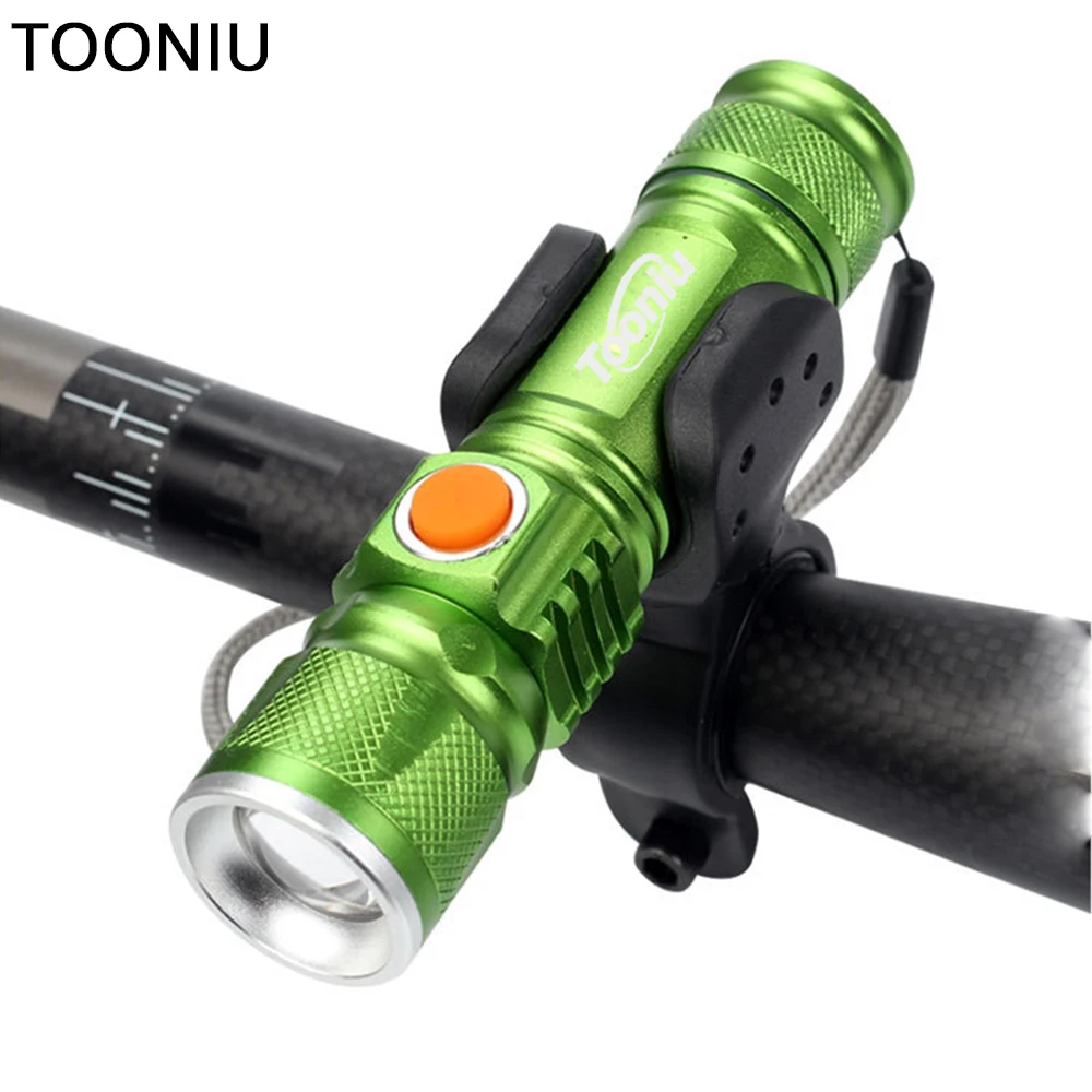 

Tooniu Powerful USB Charger LED Tactical Torch Flash Light LED Zoomable Hunting Gladiator Flashlight lamp with bike holder