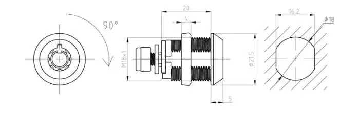 20 мм Металлические Трубчатые Cam Lock для кабинета ящик, ящик для инструмента 2 шт. один лот