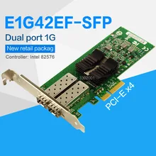 FANMI E1G42EF-SFP двухпортовый SFP PCI-E X4 волоконный серверный адаптер NIC intel 82576 контроллер