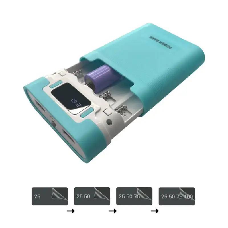 

LCD Display Battery Charger 4x18650 Power Bank Case With LED Flashlight Battery Storage Box Dual USB Power Bank Box For phone SD