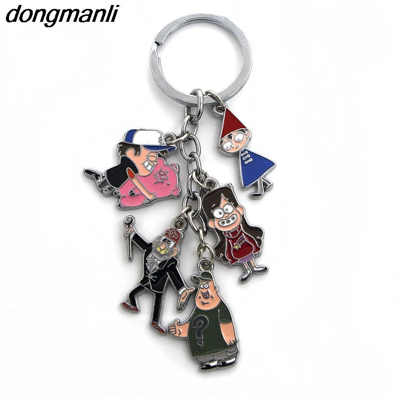 

P1423 Dongmanli New Drama Gravity Falls Cosplay Animals Figures Charms car Keychain Accessories kids toys Key Ring Gift