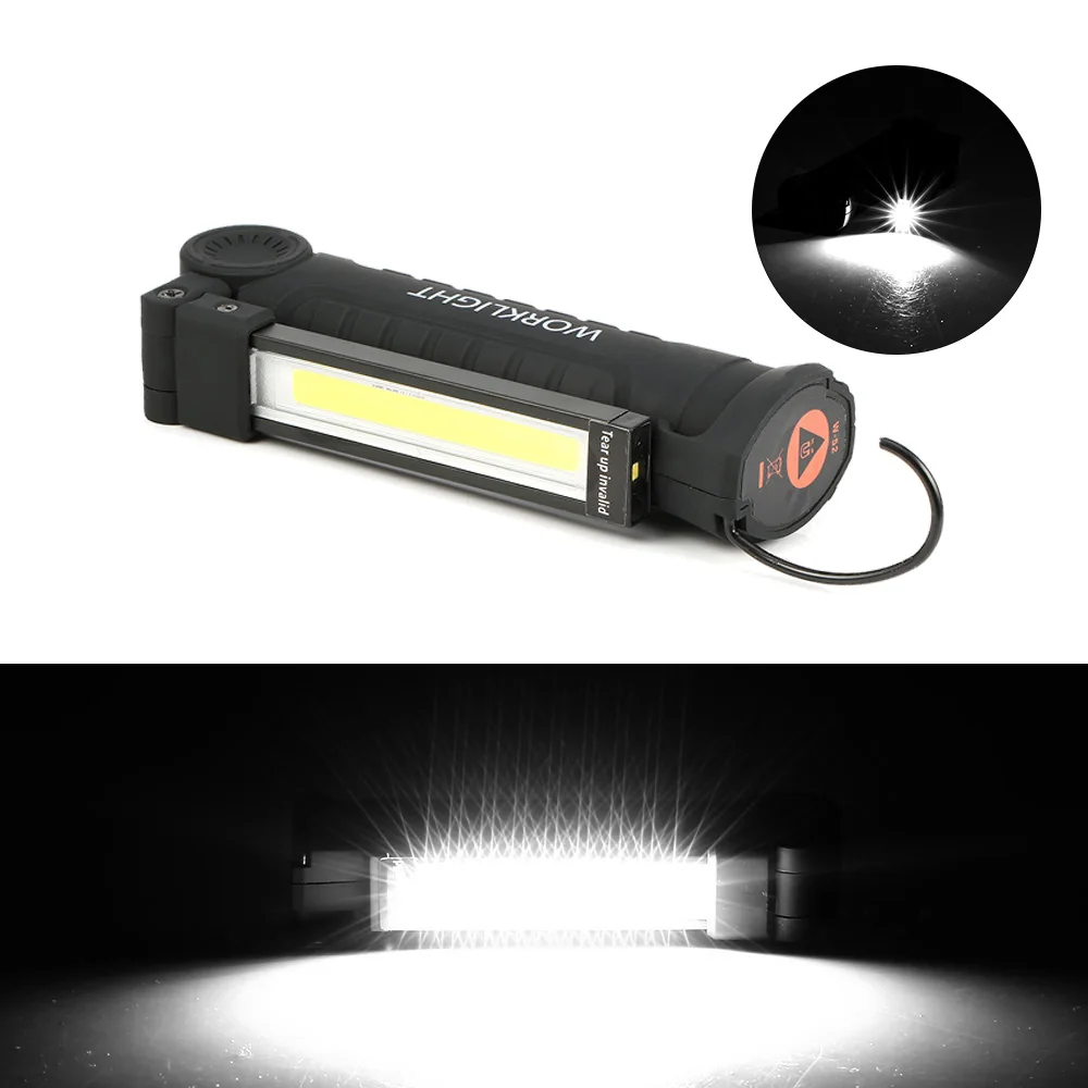 

LED Portable Flashlight USB Torch Work Light Magnetic Rechargeable COB Hanging Hook Outdoor Auto Car Repair Flashlight