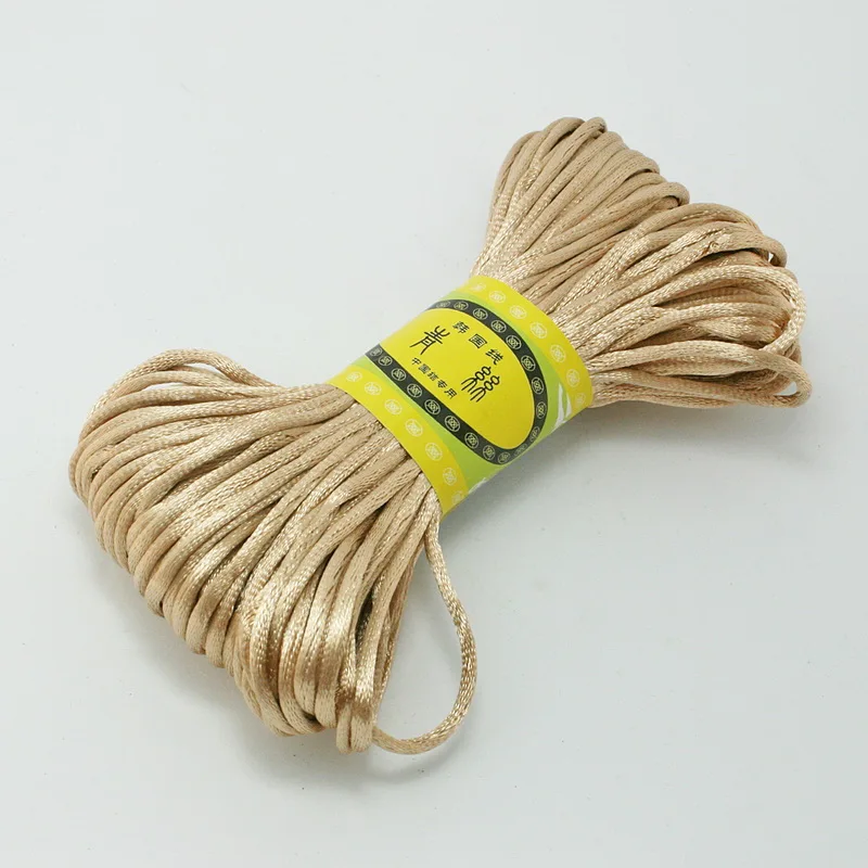 20Meters (2MM) Soft Satin Rattail Silk Macrame Cord Nylon Kumihimo Shamballa for DIY Handicraft Tool Hand Stitching Thread nylon cord macrame cord satin cord silk cord