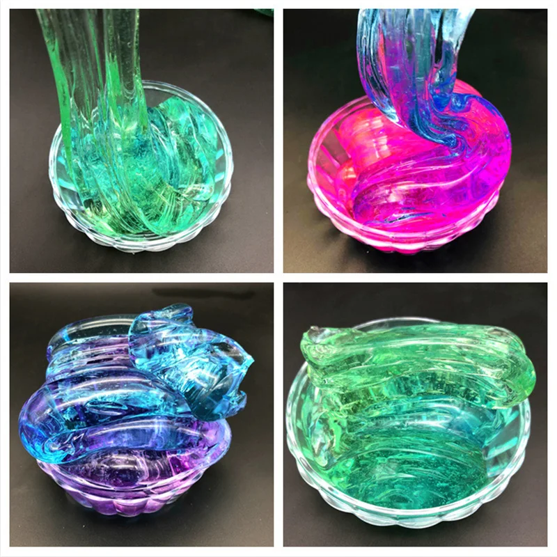 DIY Clear Slime Toys Crystal Mud Fluffy Slime Glue Gradient Color Cloud Slime Supplies Magic Sand Antistress Putty Clay For Kids
