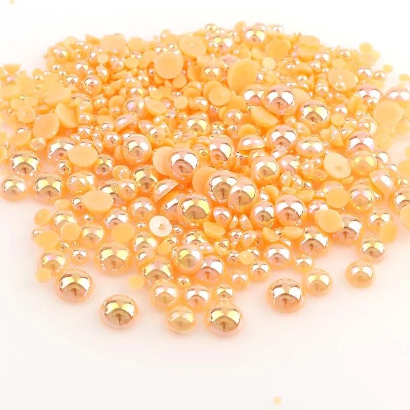

Nail Pearls Good Quality Flat Bottom Semi-circular Pearls Imitation High Quality Pearls Semicircular Nail Jewelry