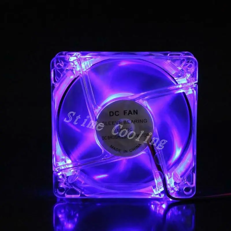 

10PCS/Lot Transparent Blue LED Light DC 12V 8CM 80MM 8025 80x80x25mm Computer Case Cooling Fan