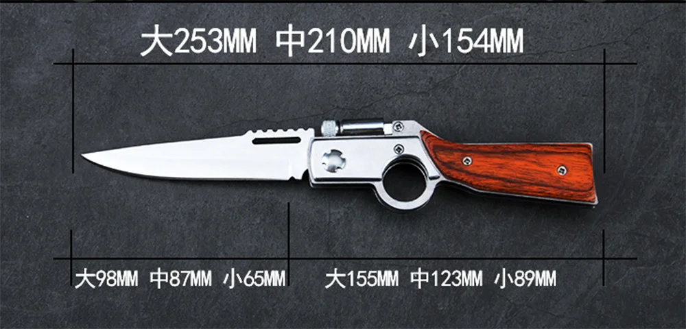 Сова OD103 AK47 нож для пистолета складной карманный нож тактические ножи для выживания с светодиодный светильник 440 лезвие деревянная ручка Открытый Отдых EDC