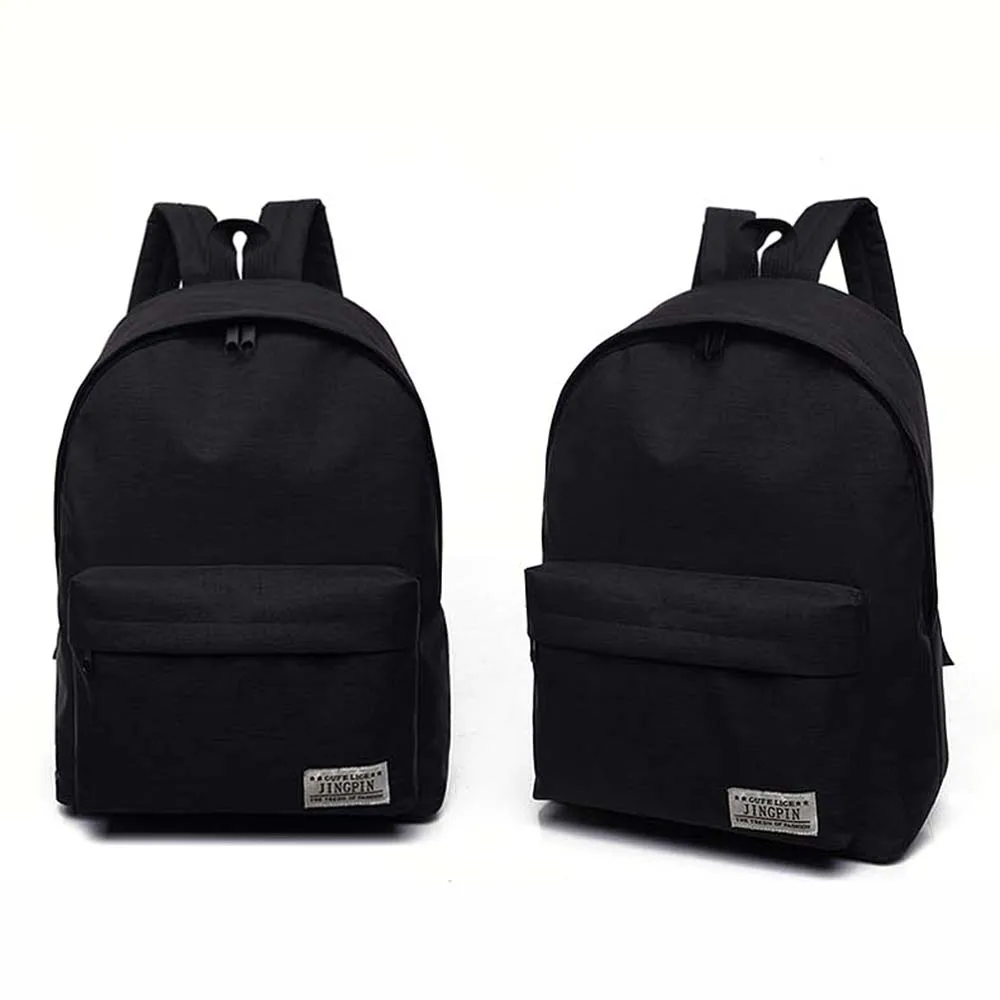 Men Male Canvas Black Backpack College Student School Backpack Bags for Teenagers Mochila Casual Rucksack Travel Daypack