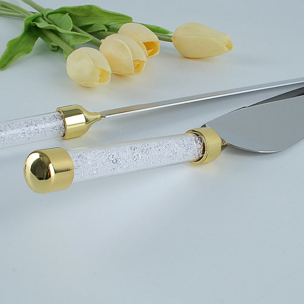 old handle and rhinestones wedding cake knife and shovel  (4)