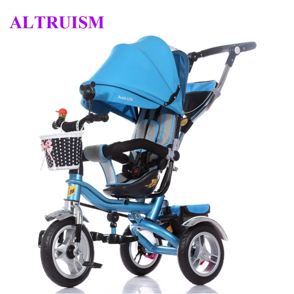 Multifunctional stroller Inflatable Rubber tires baby tricycle sunshade