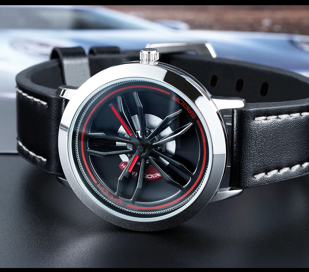 2019 relogio masculino 360 degree rotativa roda