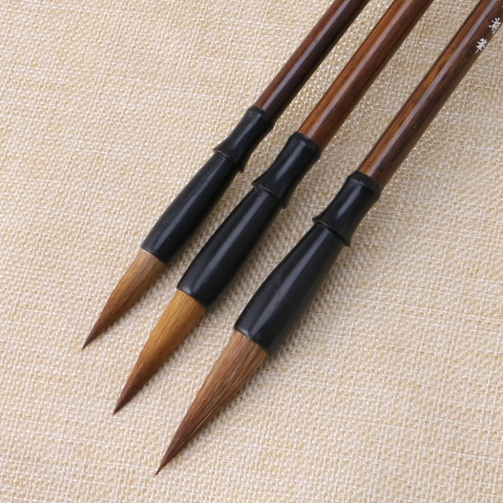 

1PC Chinese Calligraphy Brushes Pen Wolf Hair Writing Brush Wooden Handle