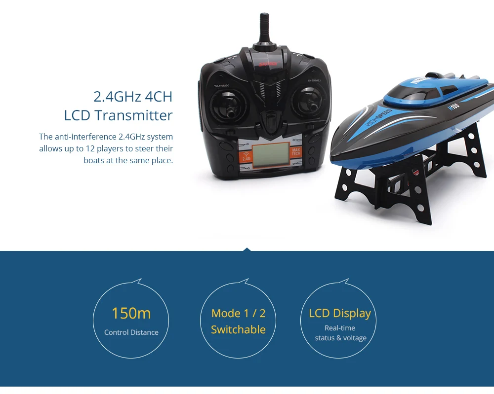 9.Skytech H100 2.4GHz 4-channel High Speed Boat with LCD Screen Transmitter