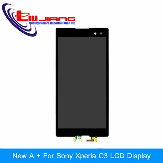 

Liujiang New Original quality LCD Touch Display Screen Digitizer Assembly Replacement For Sony Xperia C3 D2533 D2502 with LOGO