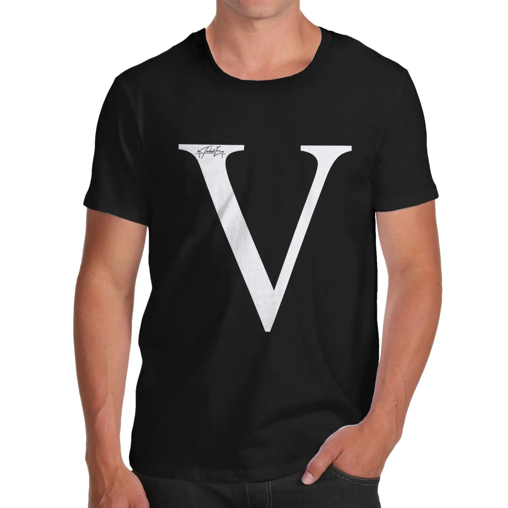 Tshirt Men 2016 New Alphabet Monogram Letter V T Shirt Short Sleeve ...