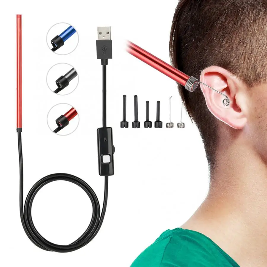 

In Ear Cleaning Endoscope USB Visual Ear Spoon Ear Wax Removal Ear Pick Tool With LED Light