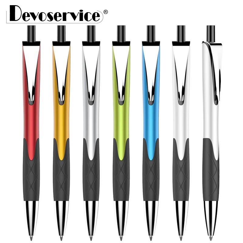 

2Pcs/Pack Creative Ballpoint Pen Cute Printed Logo Sign Ball Pen Metal Clip Fine Point 1.0mm Blue/Black Office School Supplies
