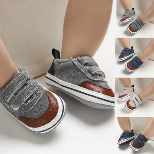 Для новорожденных, для маленьких мальчиков и девочек детская кроватка детская коляска обувь для ползунков Тапочки с мягком подошвой кроссовки для детей 0-18