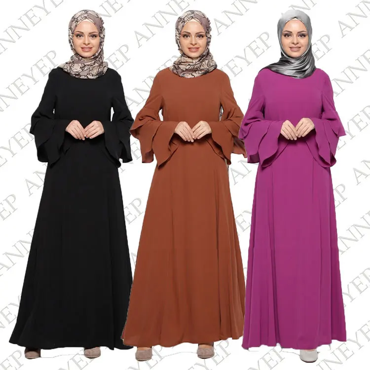 Новый мусульманский женский халат свободное платье однотонного цвета abaya|muslim women