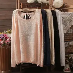 Горячая Распродажа Новый бренд свитер Для женщин бантом большой размер свободные с длинными рукавами вязаный кардиган 6 цветов выбор