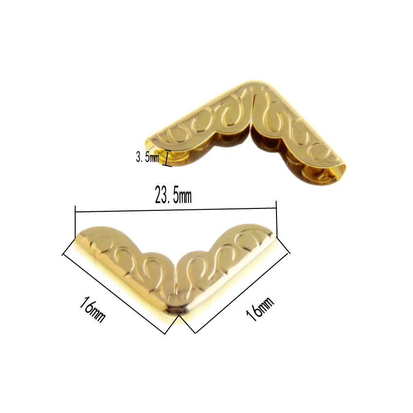 24 шт бронза/серебро/бронза вариант больше стиль книга Скрапбукинг Альбомы меню папки Угловые протекторы - Цвет: 1 Gold