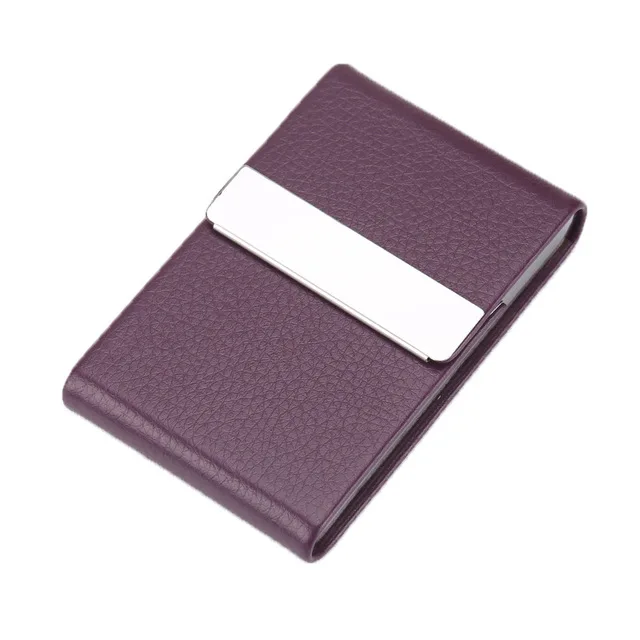 Женский чехол для сигарет, ультра тонкий держатель для карт, змеиная кожа, искусственная кожа, металлическая сумка, Магнитная сумка, Легко открывающаяся, для бизнес-использования, карманный размер, коробка - Цвет: Purple