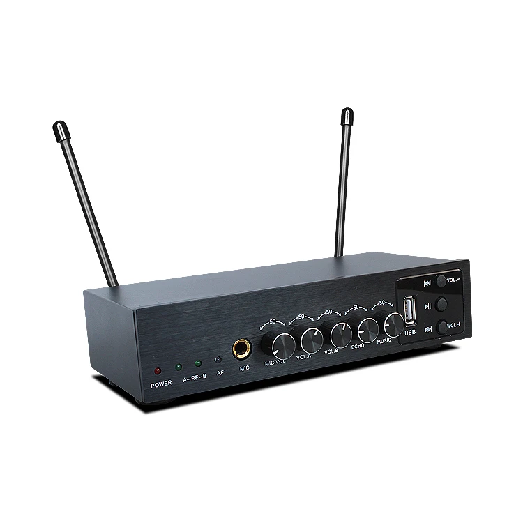 Microfone sem Fio com Receptor para a Família Sistema de Home Ouro Qualidade Dupla Handheld S-102 Echo Ktv Karaoke Theater Uhf - Image 3