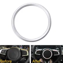 Car Styling Steering Wheel Cover Trim Interior Chrome Decor Ring Sticker For Jaguar XF XE F-Pace F-Type 2016 2017 Car Accessory
