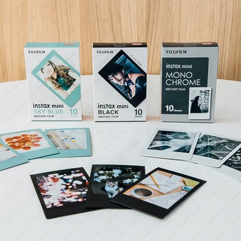 

Fujifilm Instax Mini Instant Film SKY BLUE 10 + Black Frame 10 + Monochrome 10 + Twin White Edge For 20 90 8 70 7s 50s 25