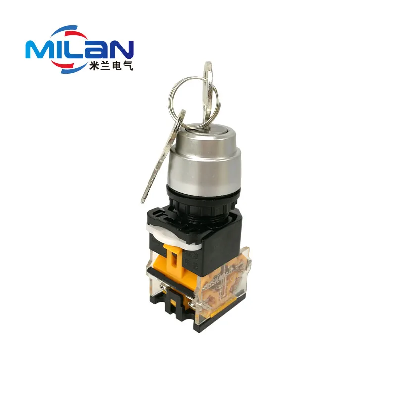 

1PCS LA38-11Y2 Key Switch 1 NO 1 NC Electronic Key Lock Switch 2 Position Rotary Switch with Keys