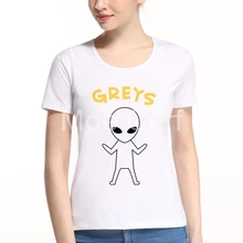 New Fashion Kawaii Alien Print Funny Womens T-Shirts Summer Haraiuku Top Tees Hipster Short Sleeve O Neck Tops L10-J-3