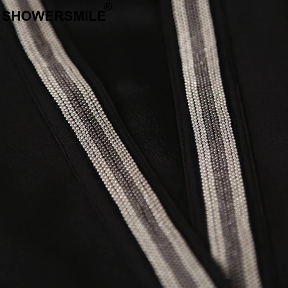 SHOWERSMILE Elegant Vest For Women Black Ruffle Waistcoat Lady Lace Up Office Slim Fit Sleeveless Jackets Female Autumn Clothing