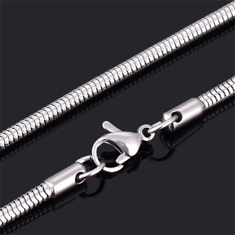 New arrival Stainless steel 3MM snake chain necklace Fashion men's jewelry Length 20-28inches Christmas gifts drop shipping