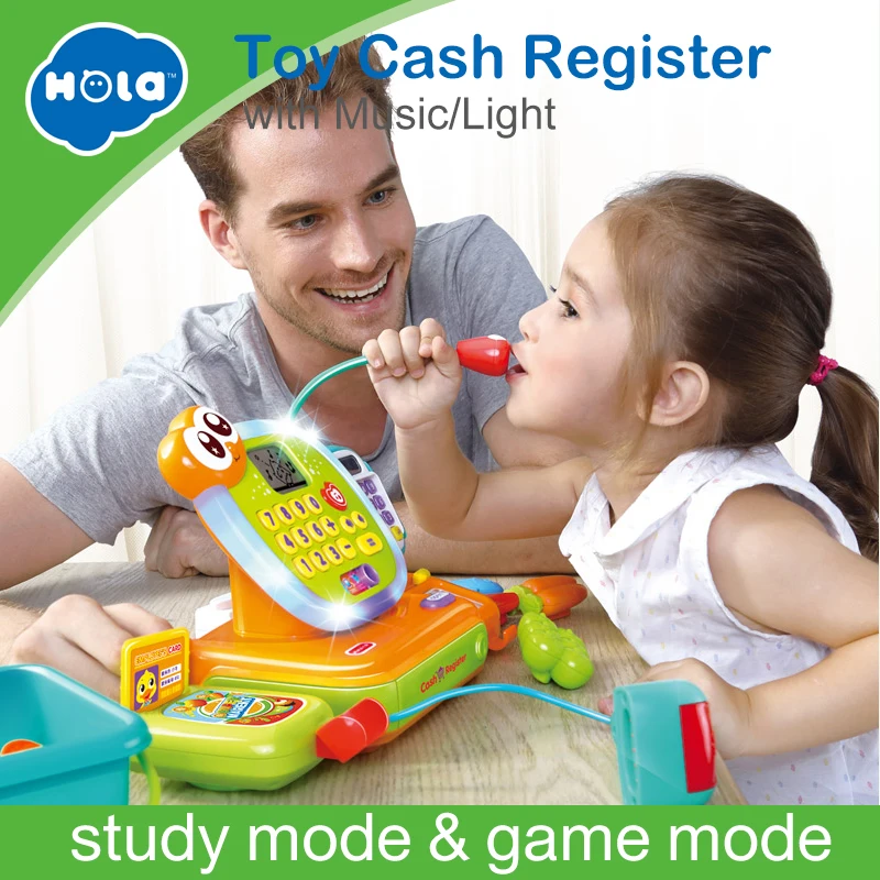 

Toy Cash Register with Scanner / Microphone/ Calculator - Play Pots and Pans / Play Restaurant/ Grocery/ Supermarket Cashier Toy