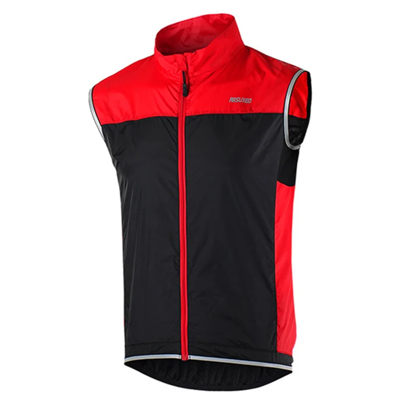 Мужская и женская ветрозащитная велосипедная куртка без рукавов, спортивная одежда для езды на велосипеде, бега, пешего туризма, жилет, ветровка|cycling jacket|arsuxeo menscycling windproof jacket | АлиЭкспресс