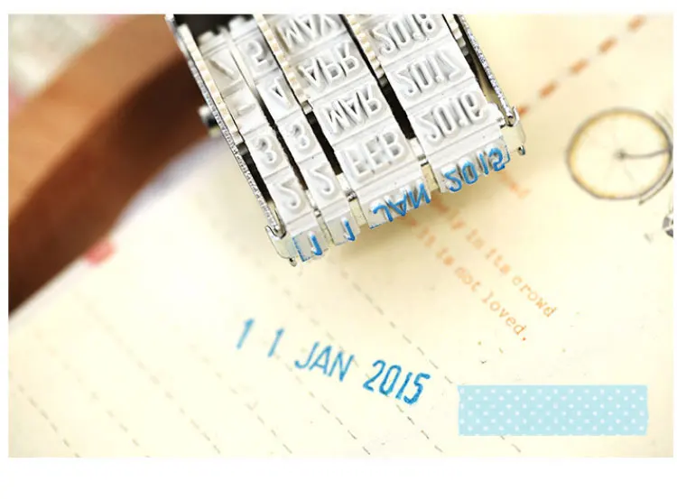 Fromthenon かわいい日付スタンププランナースタンプ商務ゴムスタンプ調節可能な日付日記学用品オフィス文具 バッジホルダー アクセサリー Aliexpress