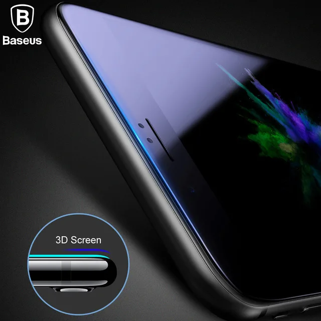 Kopen Baseus 0.23mm HUISDIER Zachte 3D Gehard Glas Film Voor iphone 8 7 volledige Rand Cover Glas Film voor iPhone 8 plus 7 plus Telefoon Glas Film