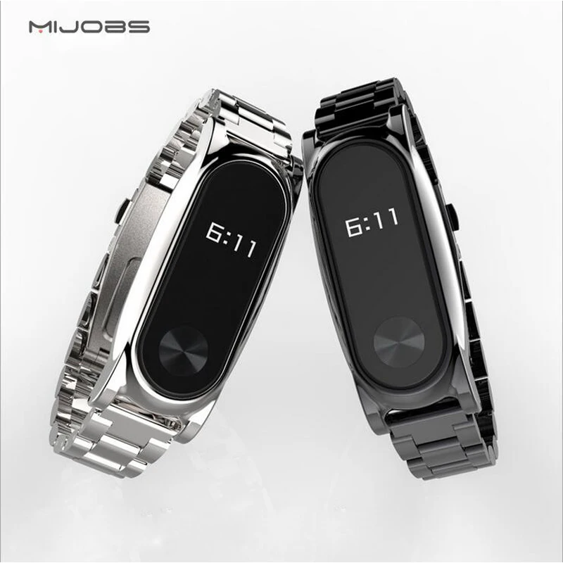 Металлический Ремешок Для Сяо Mi band 2 безвинтовое Нержавеющая сталь браслет для