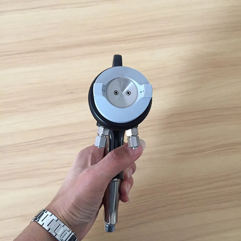 

SAT1205 paint sprayer machine pressure feed manual powder coating gun automotive paint wholesale double nozzle nano chrome paint
