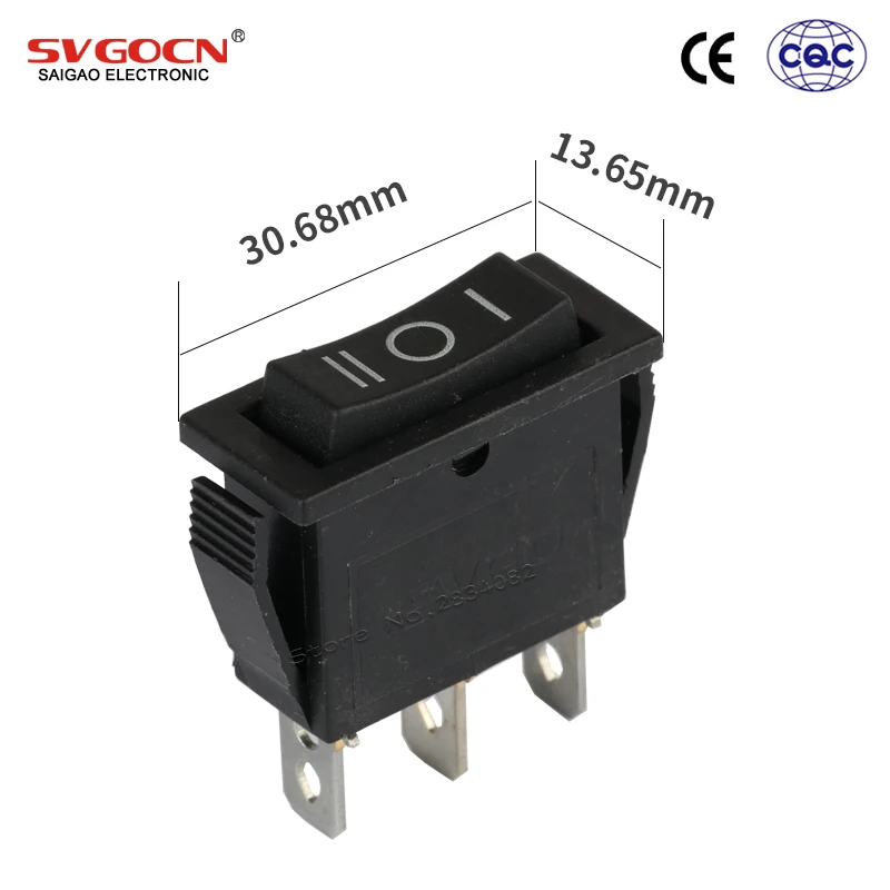 

2pcs 3 pins 15A/250VAC 20A/125VAC DPDT rocker boat switch 3 position 3 files ON OFF ON latching rectangle power switch BLACK